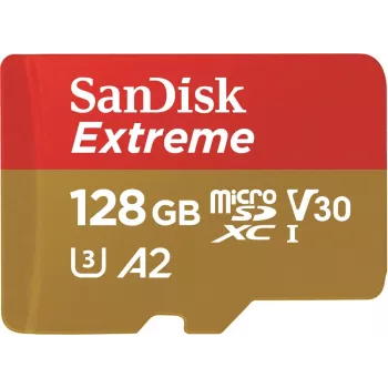 WESTERN DIGITAL Extreme microSDXC 128GB Adaptador SD para câmaras de ação e drones 170MB/s 80MB/s A2 C10 V30 UHS-I U3
