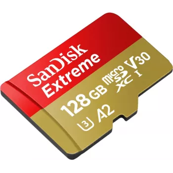 WESTERN DIGITAL Extreme microSDXC 128GB Adaptador SD para câmaras de ação e drones 170MB/s 80MB/s A2 C10 V30 UHS-I U3