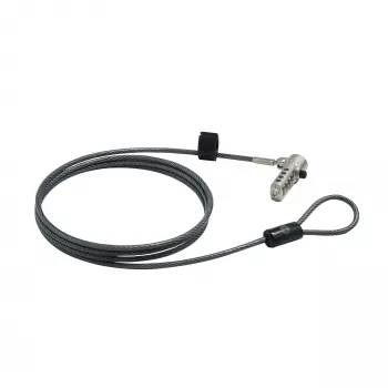 Cabo de segurança combinado HP Essential Nano, 1,83 m, fecho de combinação, Aço inoxidável