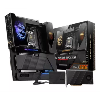 Motherboard MSI MEG X870E GODLIKE — Chipset X870E, Socket AM5, ATX, Suporte DDR5