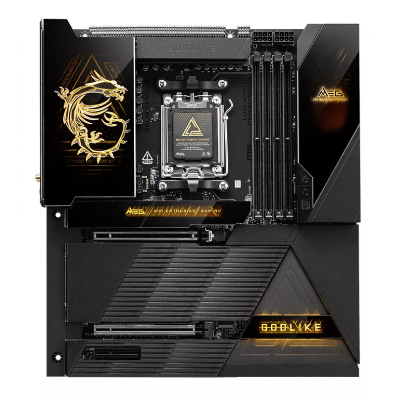 Motherboard MSI MEG X870E GODLIKE — Chipset X870E, Socket AM5, ATX, Suporte DDR5