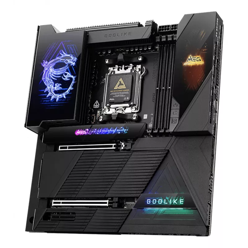 Motherboard MSI MEG X870E GODLIKE — Chipset X870E, Socket AM5, ATX, Suporte DDR5