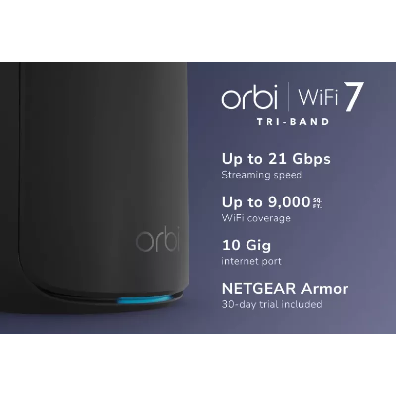 NETGEAR Orbi 870 Tri-Band (2,4 GHz / 5 GHz / 6 GHz) Wi-Fi 7 preto 4 antenas internas