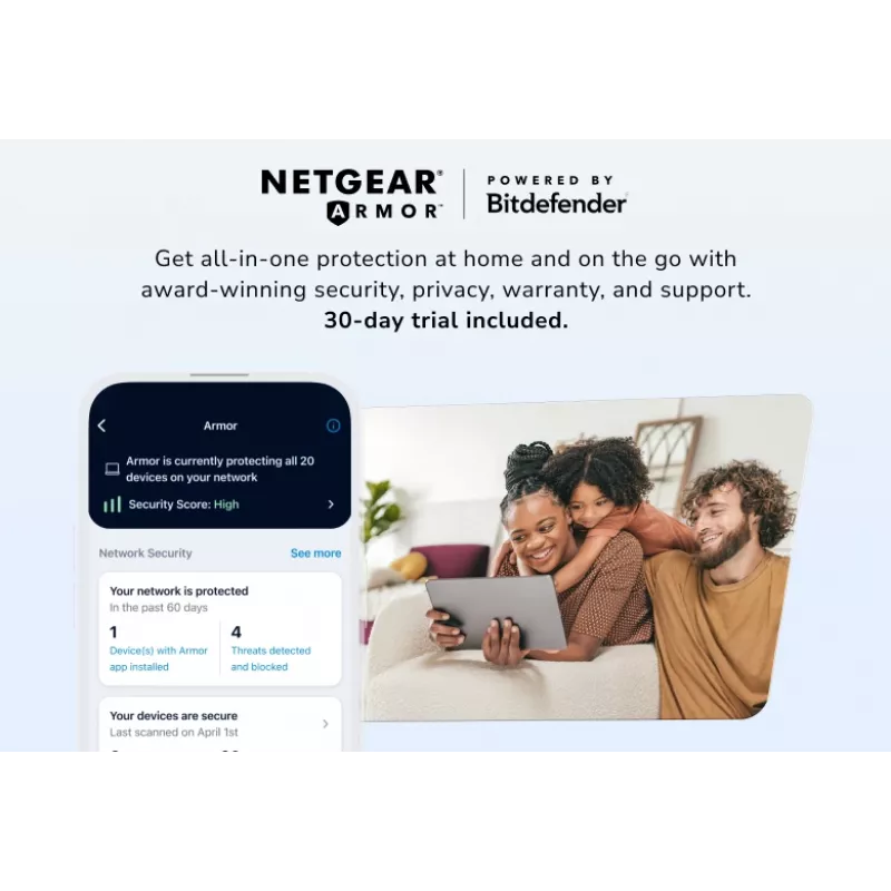 NETGEAR Orbi 870 Tri-Band (2,4 GHz / 5 GHz / 6 GHz) Wi-Fi 7 preto 4 antenas internas