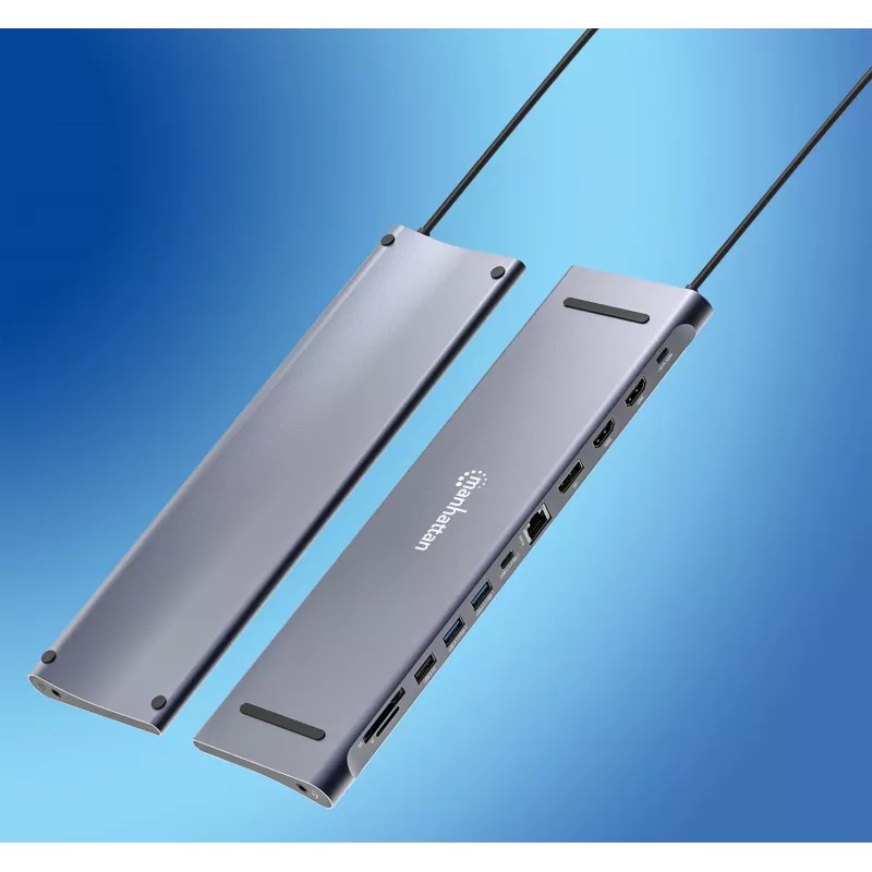 Dock/Hub Manhattan USB-C 10 portas 4K 60Hz Power Delivery
