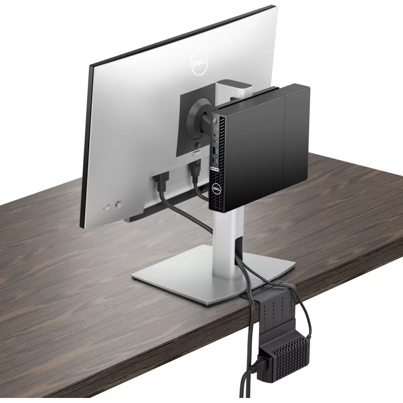 Suporte All-in-One DELL Pro Micro - MFS22, 5,8 kg, 48,3 cm (19 polegadas), 68,6 cm (27 polegadas), 100 x 100 mm, altura ajustável, prateado, preto