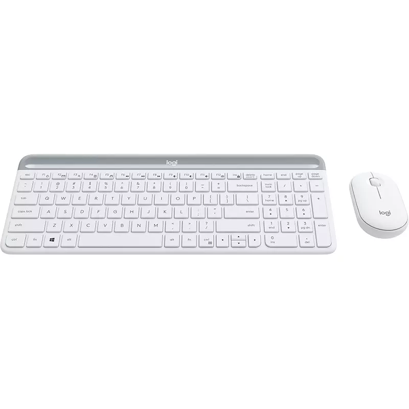 Conjunto de teclado e rato sem fios fino LOGITECH Mk470 - branco sujo - Qwerty US/internacional