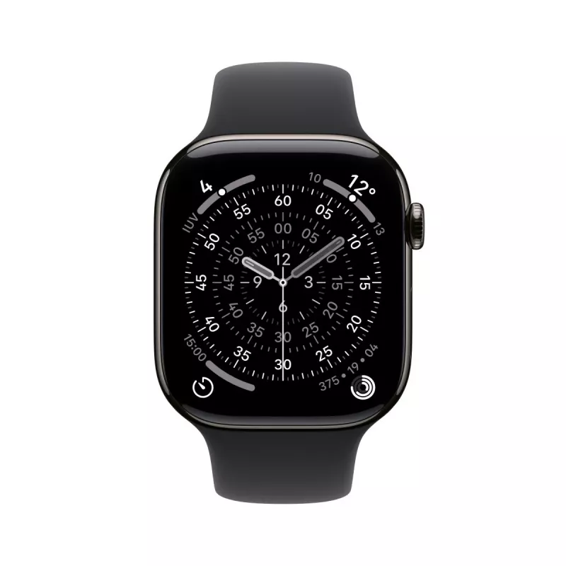 APPLE Watch Series 11 GPS + Cellular 46mm caixa de titânio ardósia com bracelete desportiva preta S/M