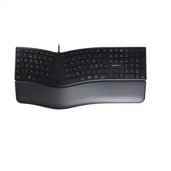 Teclado CHERRY KC 4500 ERGO escritório USB QWERTZ alemão suíço preto