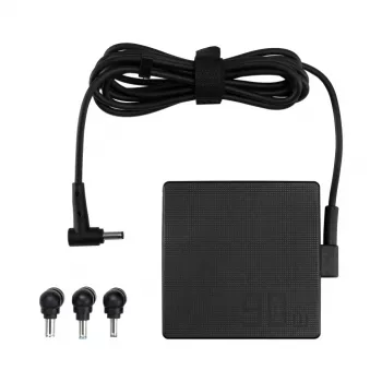 Fonte de alimentação ASUS U90W-01 (ADP-90LE B) 90W, entrada 100–240V, refrigeração passiva, 75×75 mm, cabo de 0,16 m, preto