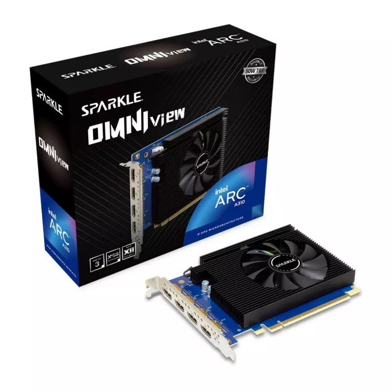 Placa gráfica Sparkle Intel Arc A310 OMNI View — 4 GB GDDR6, 2000 MHz, PCIe 4.0 x8