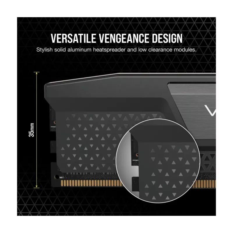 Memória CORSAIR 64GB - DDR5 (2x32GB) DRAM 5600MT/s CL40 Memory Kit - Black Vengeance