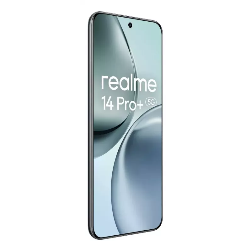 Smartphone REALME 14 Pro+ 5G 6,83 polegadas OLED 512 GB, 12 GB RAM, 6000 mAh, camurça cinzento