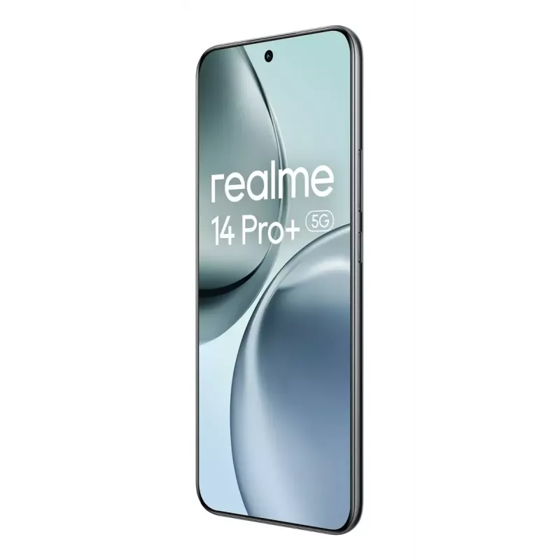 Smartphone REALME 14 Pro+ 5G 6,83 polegadas OLED 512 GB, 12 GB RAM, 6000 mAh, camurça cinzento