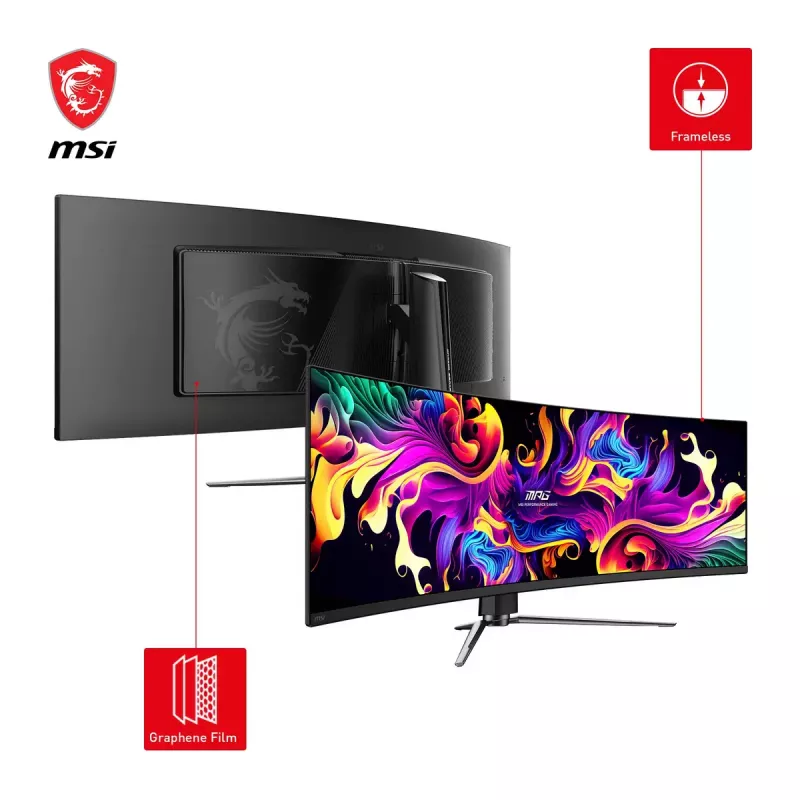 Monitor de computador MSI MPG 491CQPDE QD-OLED 124,5 cm (49 polegadas) 5120 x 1440 píxeis DQHD preto