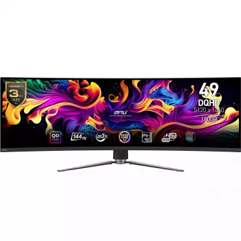 Monitor de computador MSI MPG 491CQPDE QD-OLED 124,5 cm (49 polegadas) 5120 x 1440 píxeis DQHD preto