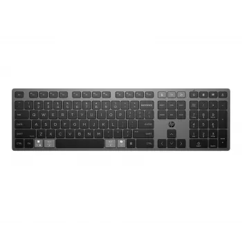 Teclado sem fios recarregável HP 725 Multi-Device, tamanho completo (100%), sem fios, RF Wireless + Bluetooth, preto