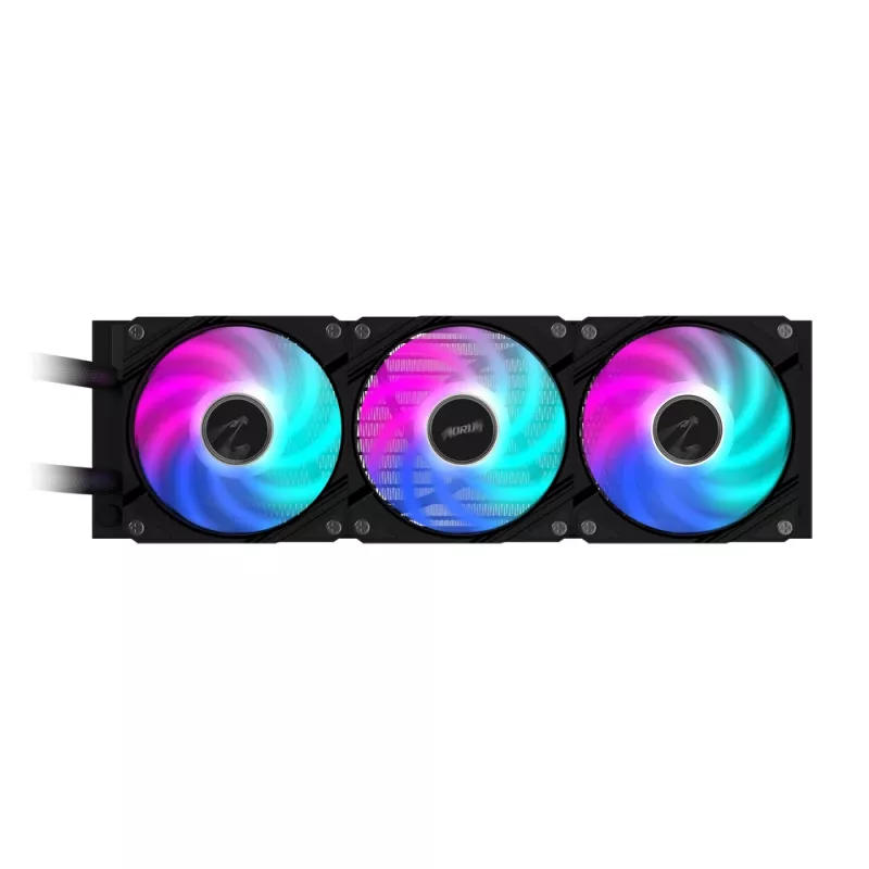 GIGABYTE AORUS WATERFORCE II 360 AIO Refrigeração líquida para CPU - 3 ventoinhas ARGB de 120mm, mecanismo de bloqueio deslizante, DAISY-CHAIN, compatível com Intel LGA 1851 e AMD AM5