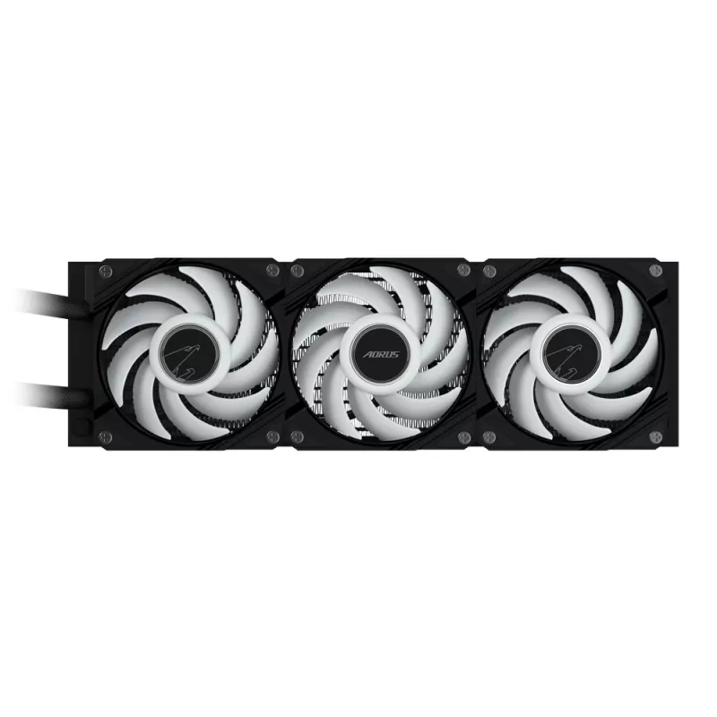 GIGABYTE AORUS WATERFORCE II 360 AIO Refrigeração líquida para CPU - 3 ventoinhas ARGB de 120mm, mecanismo de bloqueio deslizante, DAISY-CHAIN, compatível com Intel LGA 1851 e AMD AM5