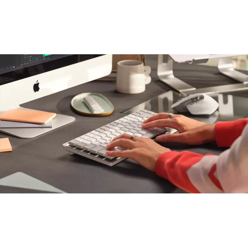 LOGITECH MX Mechanical Mini para Mac Teclado de desempenho minimalista sem fios com iluminação cinzento-claro - US Inte - Qwerty