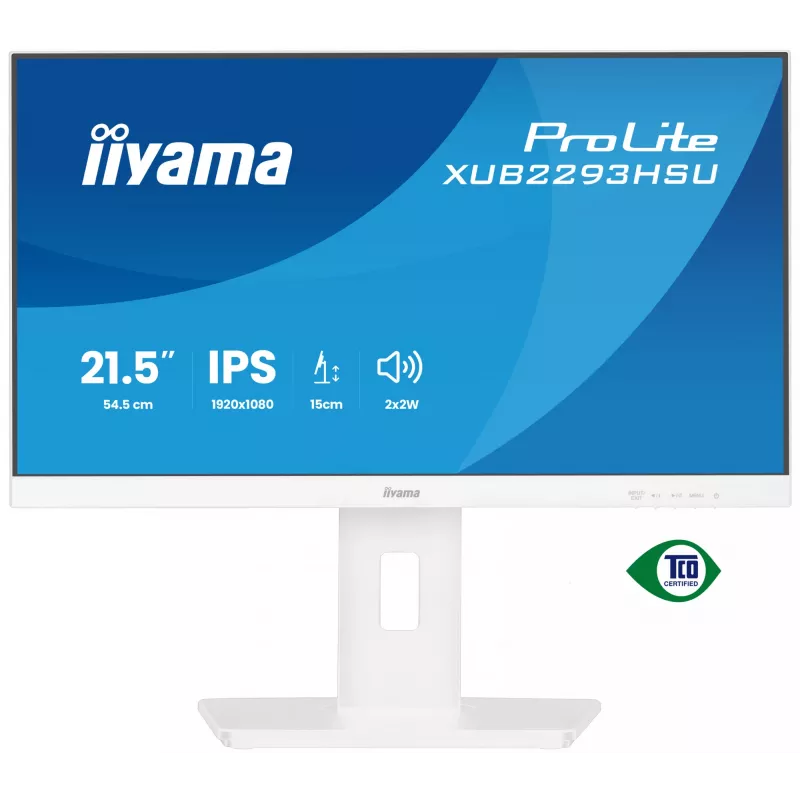 Monitor de computador iiyama ProLite XUB2293HSU-W7 54,6 cm (21,5 polegadas) 1920 x 1080 píxeis Full HD LED branco