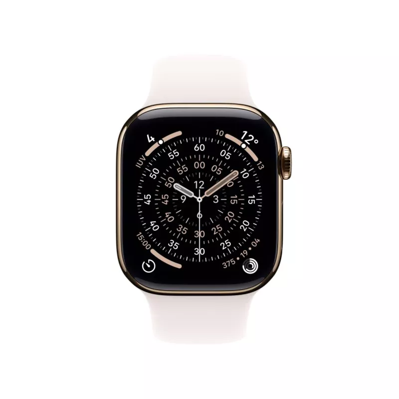 APPLE Watch Series 11 GPS + Cellular 46mm Caixa de titânio dourada com bracelete desportiva Light Blush S/M