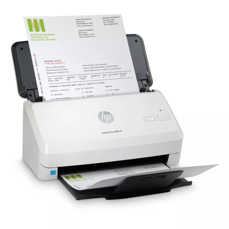 Scanner de folhas HP Scanjet Pro 3000 s4 600 x 600 DPI A4 preto, branco