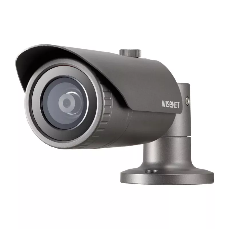 Câmara IP bullet Hanwha QNO-7012R, 4 MP, para exterior, PoE, IR, IP66, IK10, cinzenta