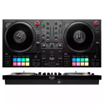 Controlador DJ Hercules INPULSE T7 Preto – Auscultadores 3,5 mm/6,35 mm, cabo USB, 652×350×90 mm