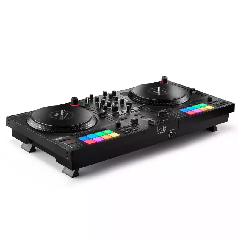 Controlador DJ Hercules INPULSE T7 Preto – Auscultadores 3,5 mm/6,35 mm, cabo USB, 652×350×90 mm