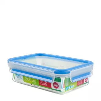 Recipiente de armazenamento EMSA 508539 Caixa retangular 0,8 L Transparente 8 unid.