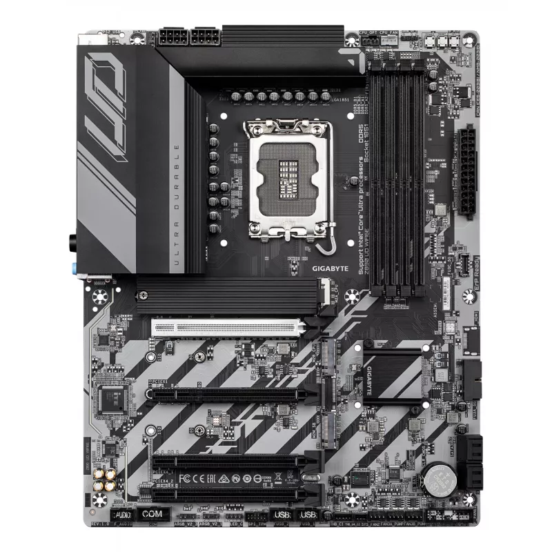Placa-mãe GIGABYTE Z890 UD WIFI6E - Compatível com CPUs Intel Core Ultra (Série 2), VRM 12+1+2 fases, até 8800 MHz DDR5 (OC), 1xPCIe 5.0 + 2xPCIe 4.0, Wi-Fi 6E, 2,5 GbE LAN, USB 4
