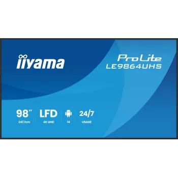 Ecrã de sinalização digital iiyama LE9864UHS-B1AG 2,49 m (98