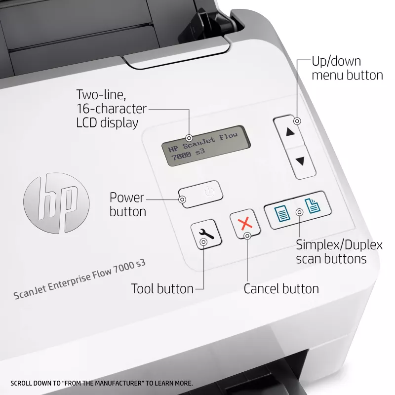 Scanner de alimentação HP Scanjet Enterprise Flow 7000 s3 600 x 600 DPI A4 Branco