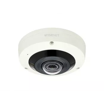 Câmara IP dome olho de peixe Hanwha Vision WiseNet X XNF-8010RV, 360°, 2048 x 2048, 1,6 mm, dia/noite, PoE, IK10, IP66, para exterior