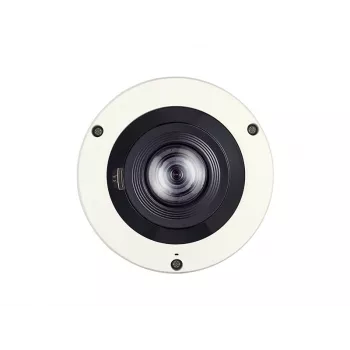 Câmara IP dome olho de peixe Hanwha Vision WiseNet X XNF-8010RV, 360°, 2048 x 2048, 1,6 mm, dia/noite, PoE, IK10, IP66, para exterior
