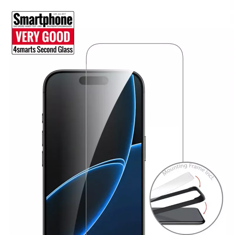 Película de proteção de ecrã 4smarts Second Glass Clear Apple iPhone 17 Air vidro temperado