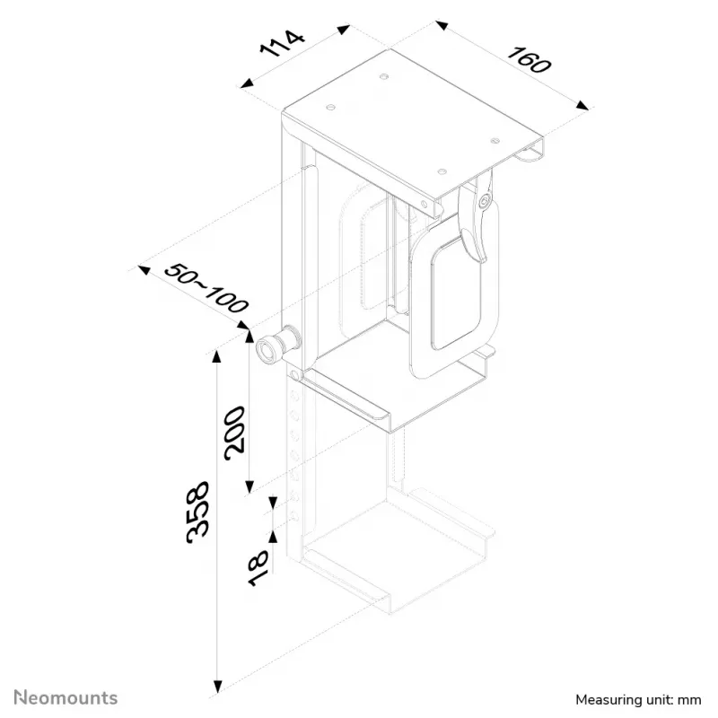 Suporte de CPU Neomounts CPU-D075BLACK - máx. 10 kg - universal