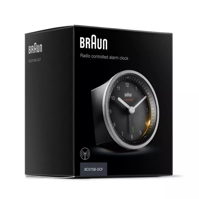 Despertador de quartzo Braun BC07SB-DCF preto, prateado