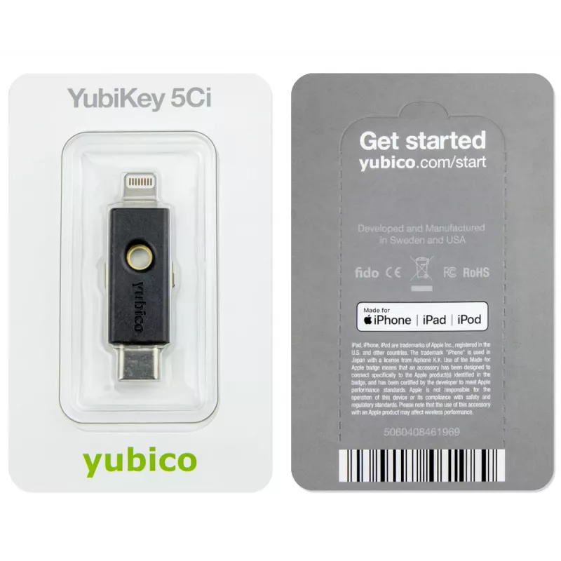 Chave de segurança Yubico YubiKey 5Ci