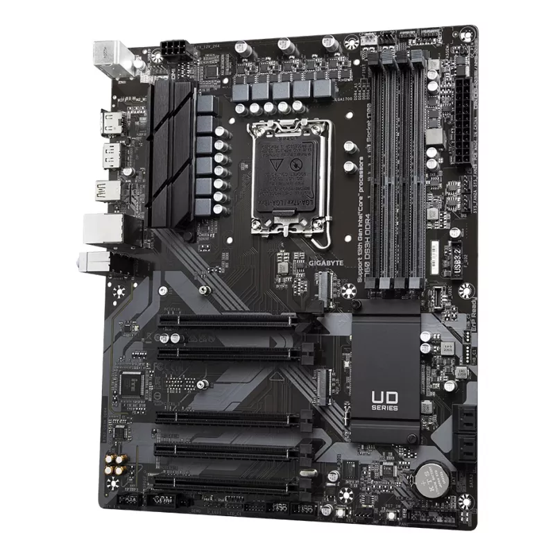 Placa-mãe GIGABYTE B760 DS3H DDR4 - suporta CPUs Intel Core 14ª geração, VRM digital 18+2+1 fases, até 5333 MHz DDR4 (OC), 2x PCIe 4.0 M.2, GbE LAN, USB 3.2 Gen 2