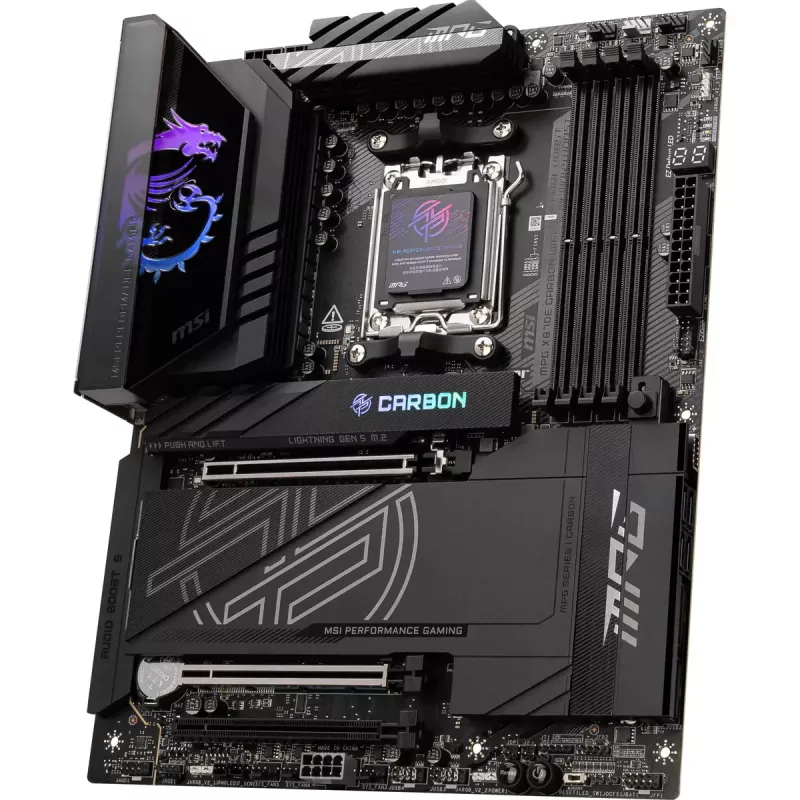 Placa-mãe MSI MPG X870E CARBON WIFI — AMD X870E, Socket AM5, ATX, DDR5 até 256 GB, Wi‑Fi 7