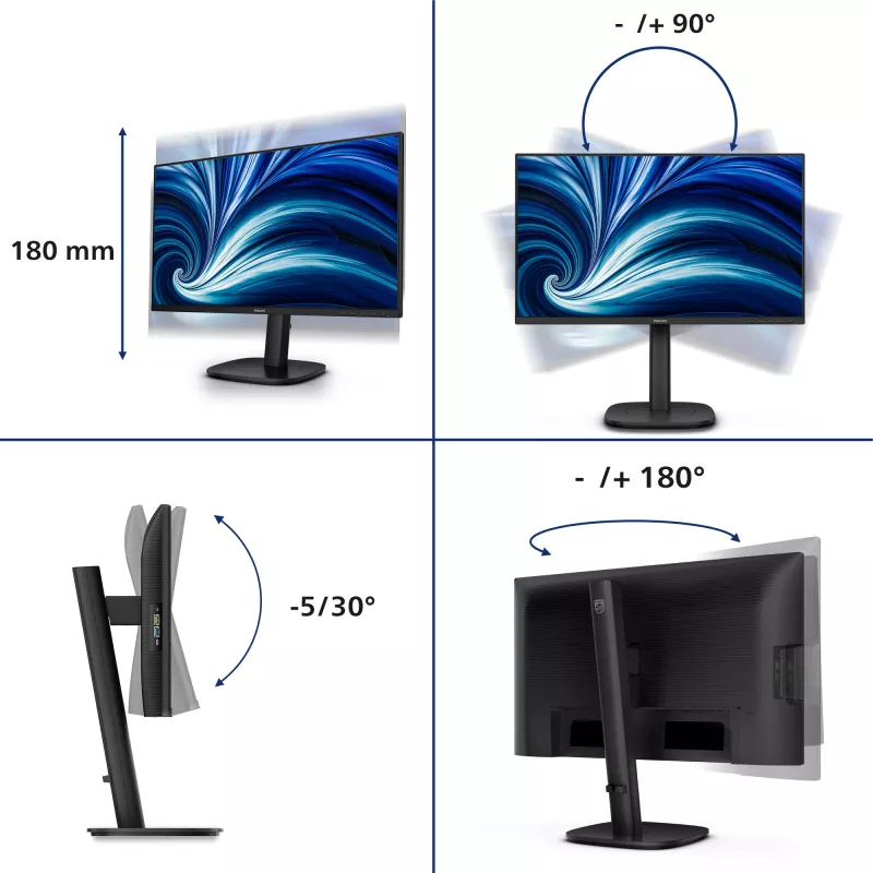 Monitor de computador Philips 3000 series 24B2N3200D/00 61,2 cm (24,1 polegadas) 1920 x 1200 píxeis WUXGA LCD preto