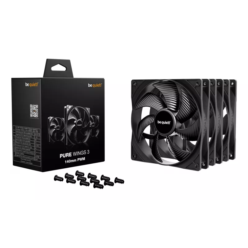 be quiet! Pure Wings 3 140mm | PWM Triple Pack ventoinha para caixa de computador 14 cm preto 3 peças