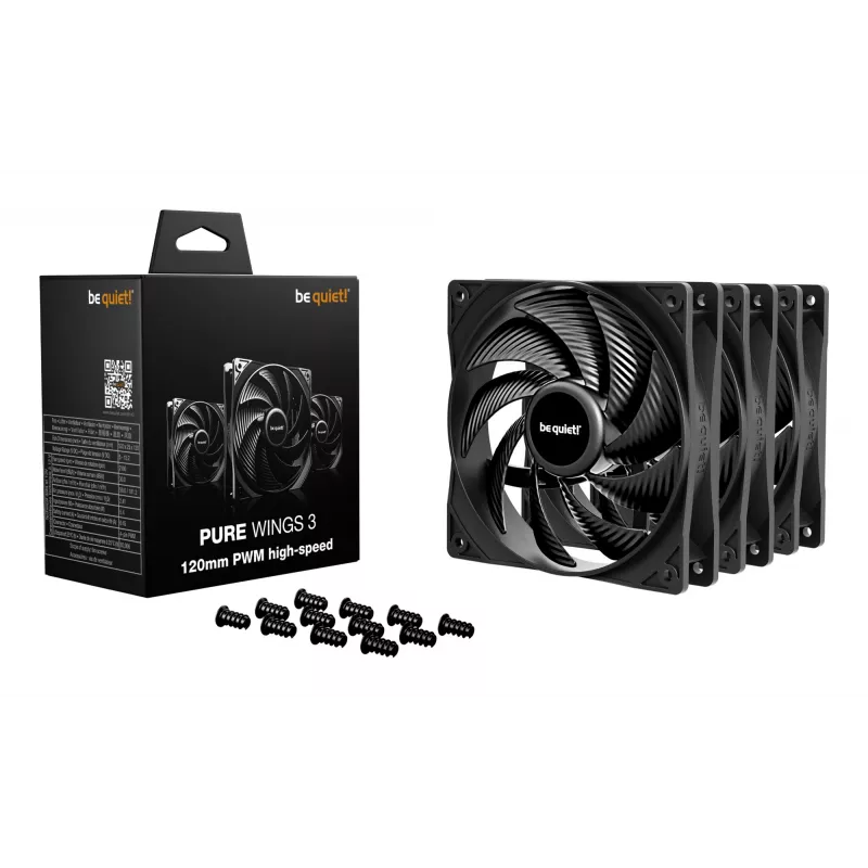 be quiet Pure Wings 3 120mm | PWM high-speed Triple Pack ventoinha para caixa de computador 12 cm preto 3 unid.