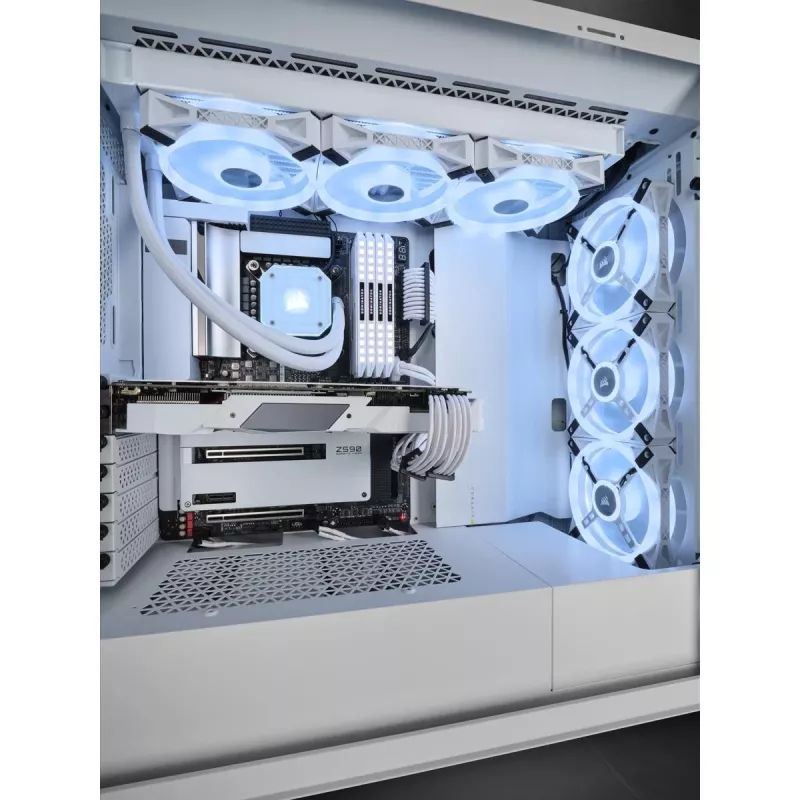 CORSAIR Mid-Tower Smart Case - iCUE 5000X - RGB QL Edition Tempered Glass True - branco
