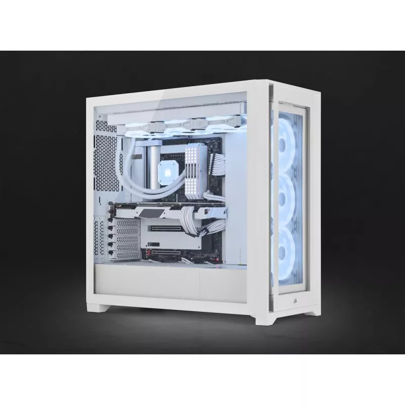 CORSAIR Mid-Tower Smart Case - iCUE 5000X - RGB QL Edition Tempered Glass True - branco