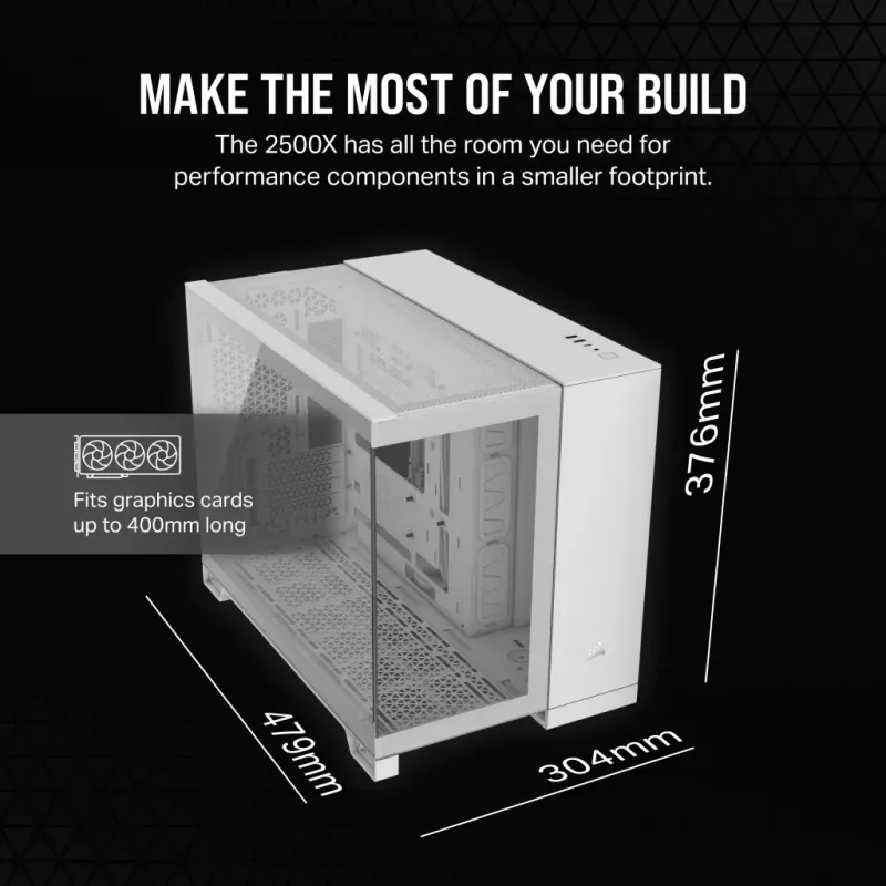 CORSAIR Caixa de PC – 2500X Mid-Tower Dual Chamber – branco