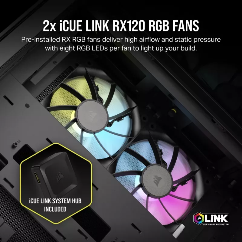 CORSAIR Caixa de PC - Icue Link 2500x RGB Micro ATX Dual Chamber preto