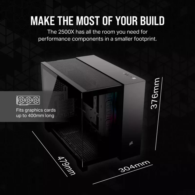 CORSAIR Caixa de PC - Icue Link 2500x RGB Micro ATX Dual Chamber preto